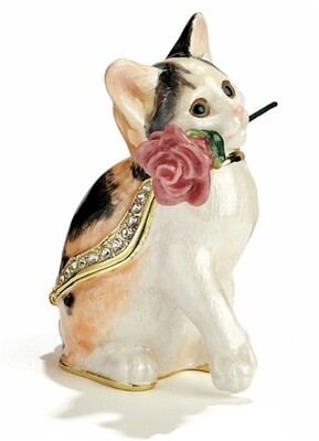 Kitten with a Rose Trinket Box