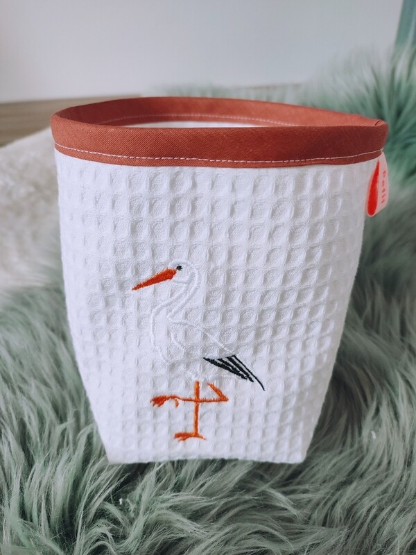 Panière à lingettes cigogne terracotta 