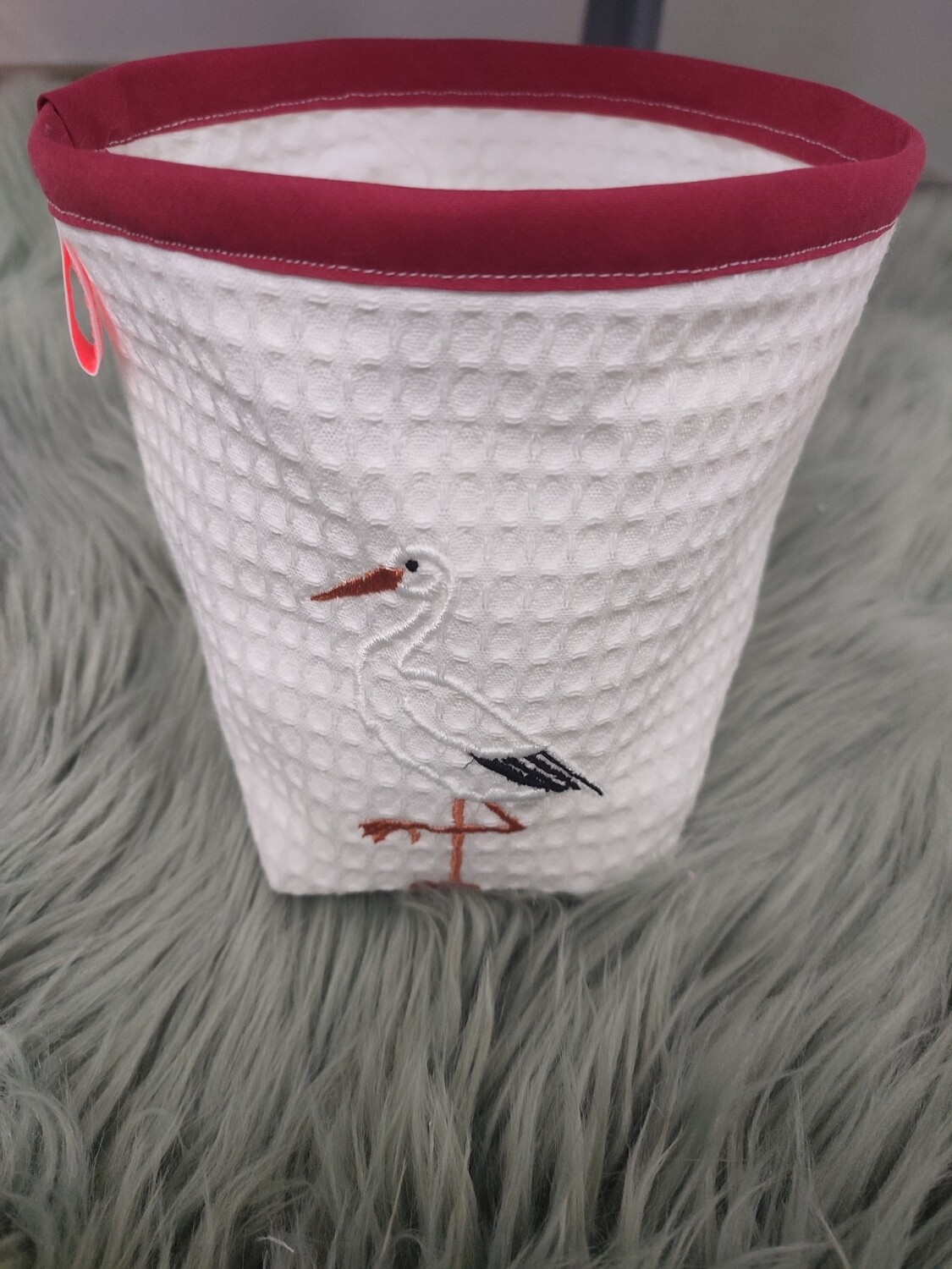 Panière à lingettes cigogne rouge 