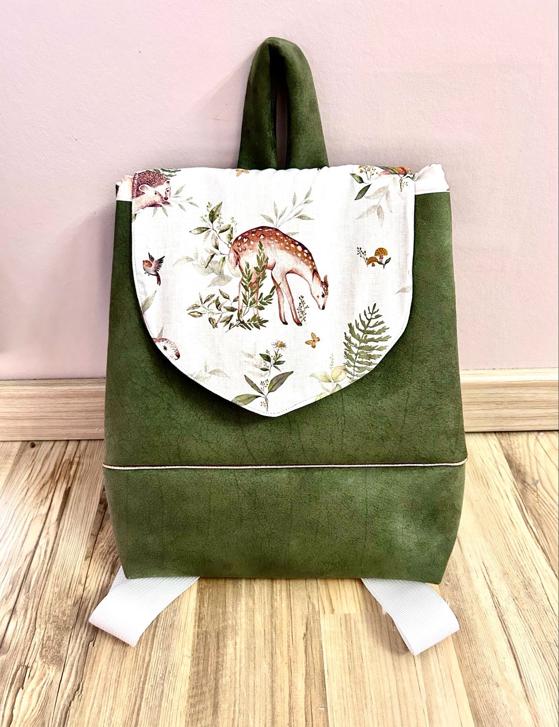 Sac à dos vert animaux de la forêt