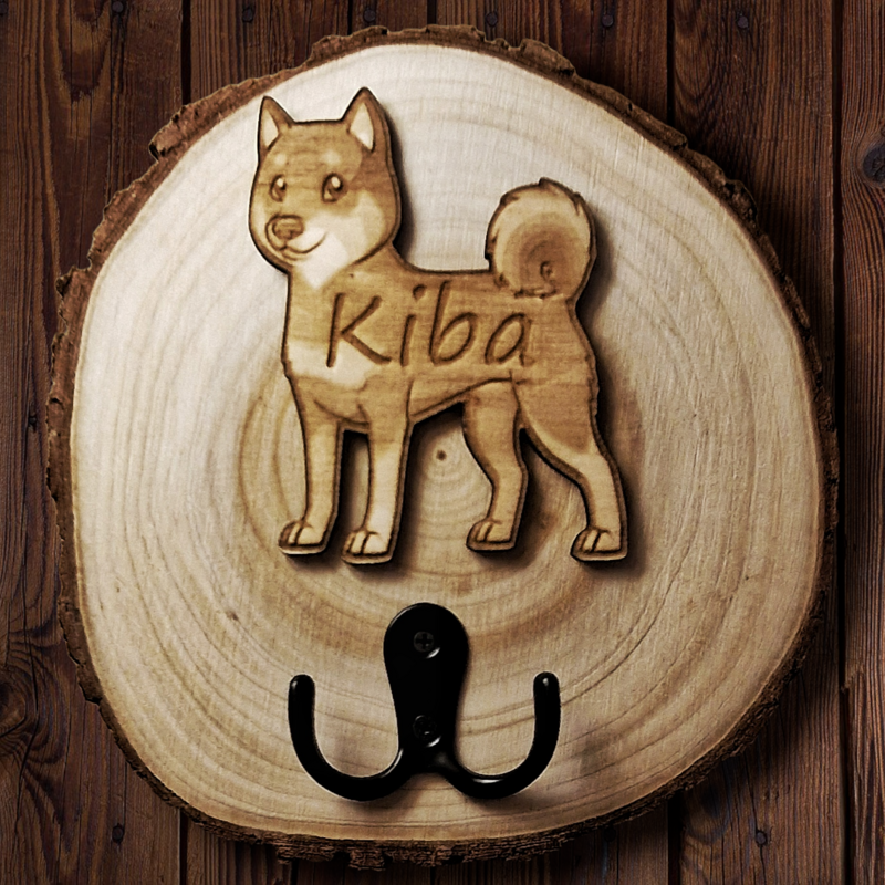 Appendi guinzaglio in legno di pino Appendi guinzaglio in legno di pino