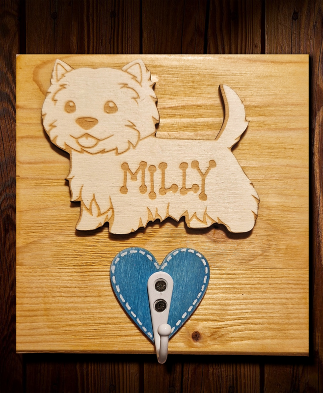 Appendi guinzaglio in legno di abete Appendi guinzaglio in legno di abete