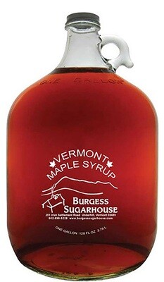 One- One Gallon (3.8L) Glass Jug of Pure Vermont Maple Syrup