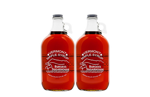 Two - Half Gallon (1.89L) Glass Jugs of Pure Vermont Maple Syrup