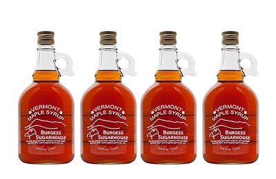 Four - Liter (slightly more than a quart) Glass Jugs of Pure Vermont Maple Syrup