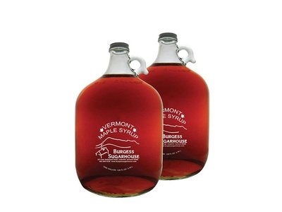 Two - One Gallon (3.8L) Glass Jugs of Pure Vermont Maple Syrup