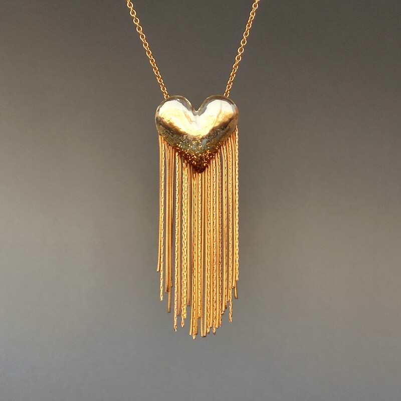 Necklace Heart with Fringes