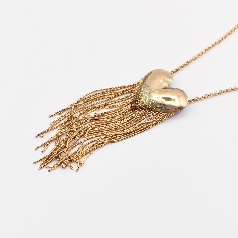 Necklace Heart with Fringes