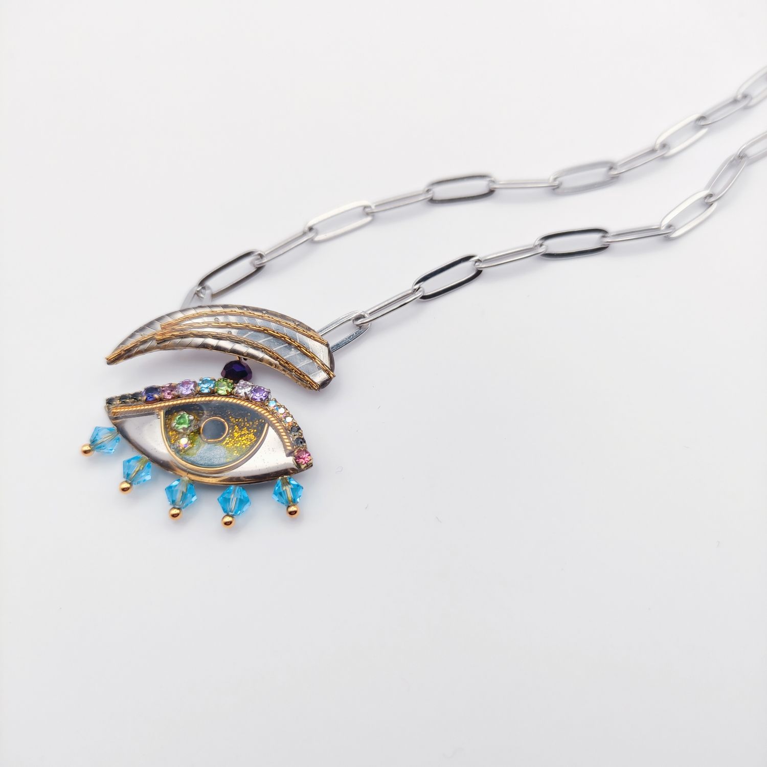 Lover&#39;s Eye Necklace with Pearls