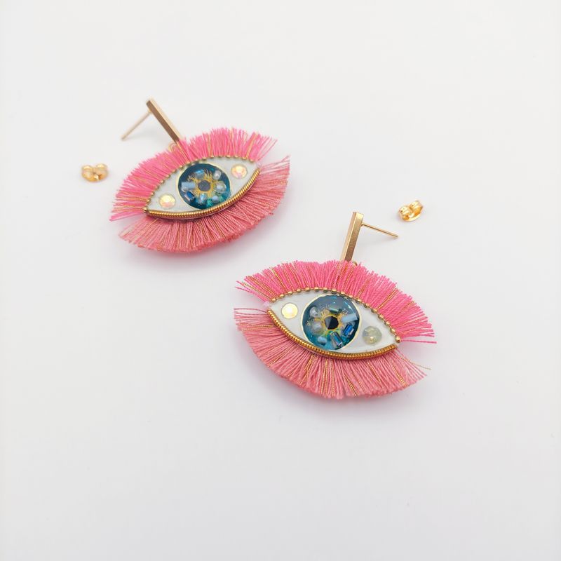 Eye Earrings with Lashes