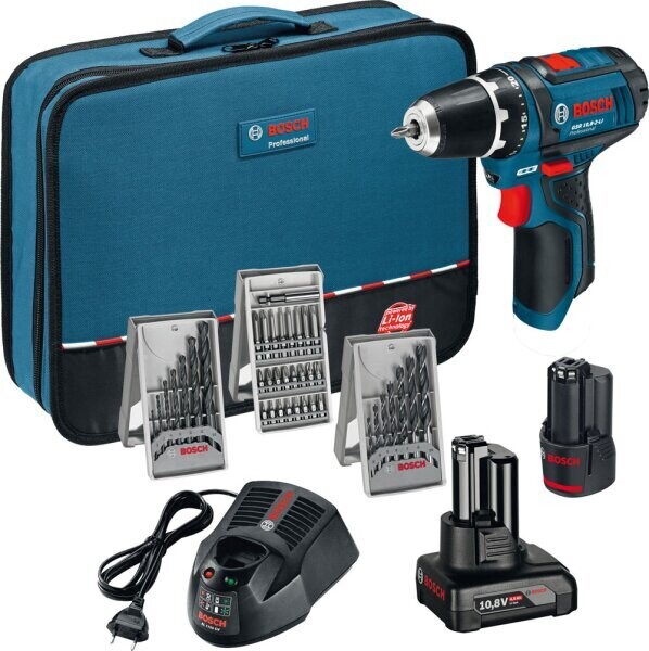 Akku-Schrauber Bosch GSR 10.8 V-LI-2 Set 39 tlg.