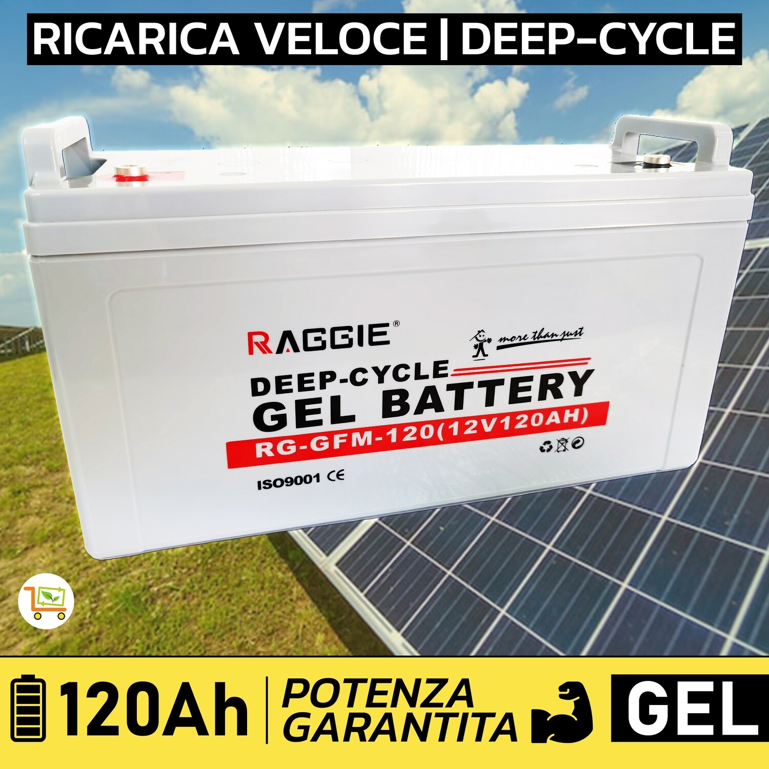 Batteria al Gel 12V 120Ah per pannelli fotovoltaici accumulo solare e camper [ECCEZIONALE]