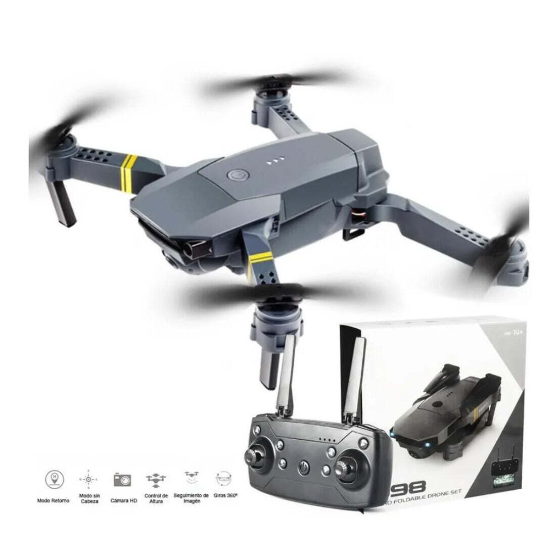 Drone 998 PRO Pieghevole con Telecamera Telecomando FPR Wi Fi APP per Principianti e Ragazzi