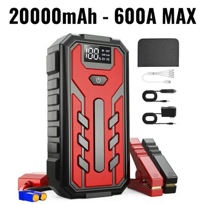 Booster Jump Starter 600A 20000mAh Avviatore Emergenza Batteria Auto Moto Litio Powerbank