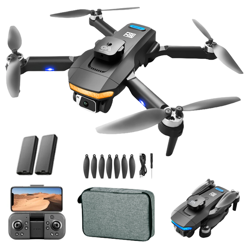 Drone SKY66 Pieghevole Evitamento Ostacoli 4 Motori Brushless 2 Batterie 2 Telecamera FPV WiFi APP con Borsa per Principianti e Ragazzi