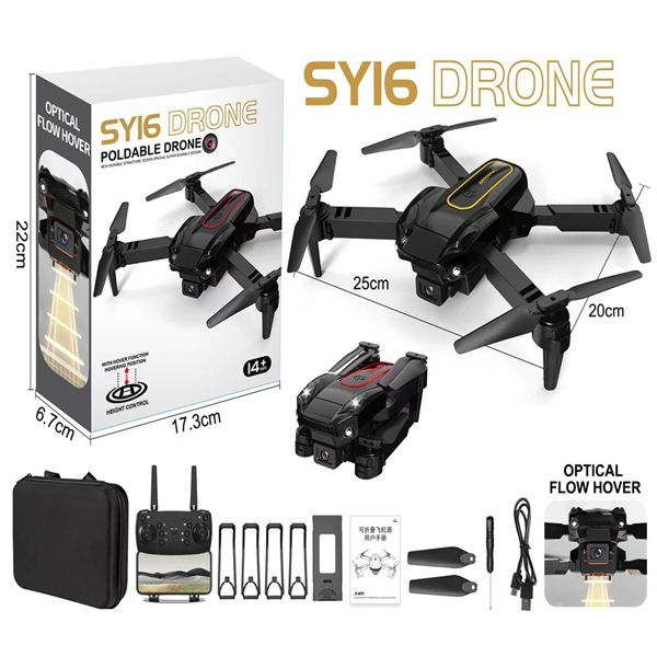 Mini Drone SY16 Pieghevole con Borsa Telecamera Telecomando FPV Wi Fi APP per Principianti e Ragazzi