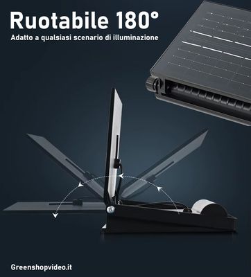 Faretto ad Energia Solare con Pannello Rotabile 400W 170 LED