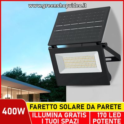 Faretto ad Energia Solare con Pannello Rotabile 400W 170 LED