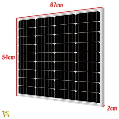 Pannello Solare Fotovoltaico 50W 12V Monocristallino Super Efficiente Off Grid +
