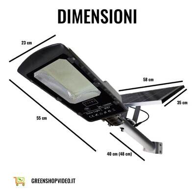 Lampione Stradale 858 Led 1000W con Pannello Solare Faro Super Luminoso