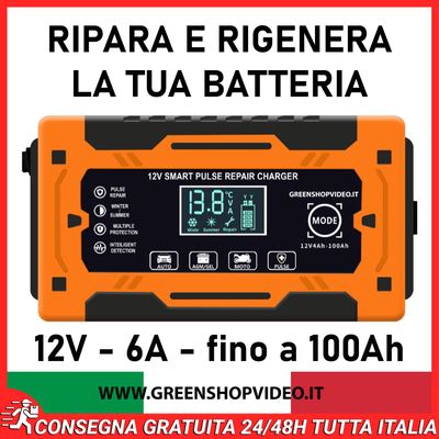 Caricabatterie Auto 12V fino a 100A Rigenera Ripara Batteria Moto Camper AGM