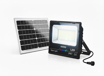 Faro 225 Led 400W con Pannello Solare Batterie al Litio Telecomando