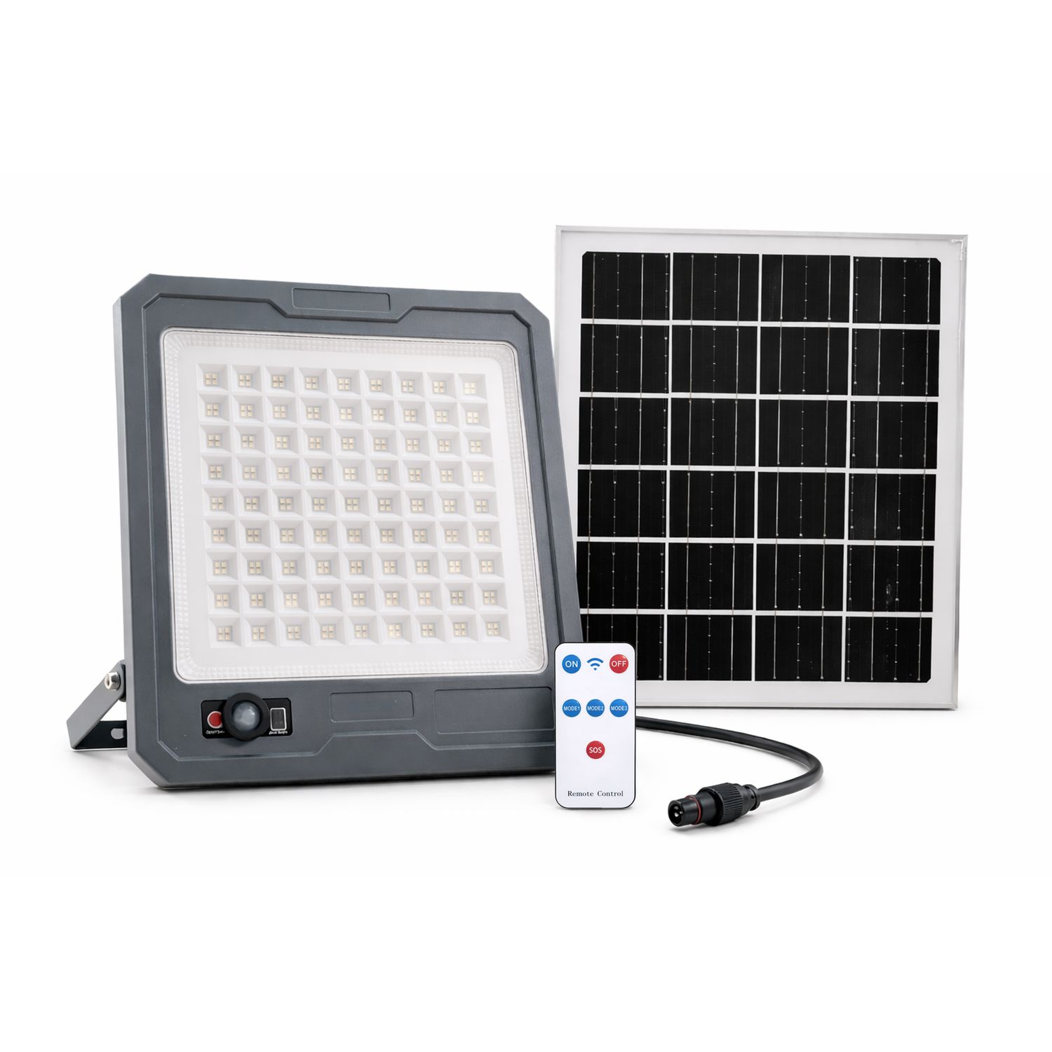 Faro ad Energia Solare con Sensore di Movimento Super Luminoso, 200W Reali, 4100 Lumen, 324 LED, Telecomando, Design Slim, lunga durata, IP66 per Giardino, Cortile