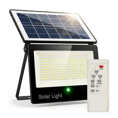 Faretto Solare con Sensore di Movimento Telecomando e Pannello Rotabile 200 LED 1200 Lumen per Giardini e Cortili