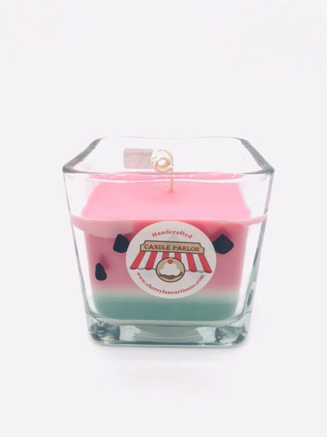 Watermelon Scented Candle, Square Jar