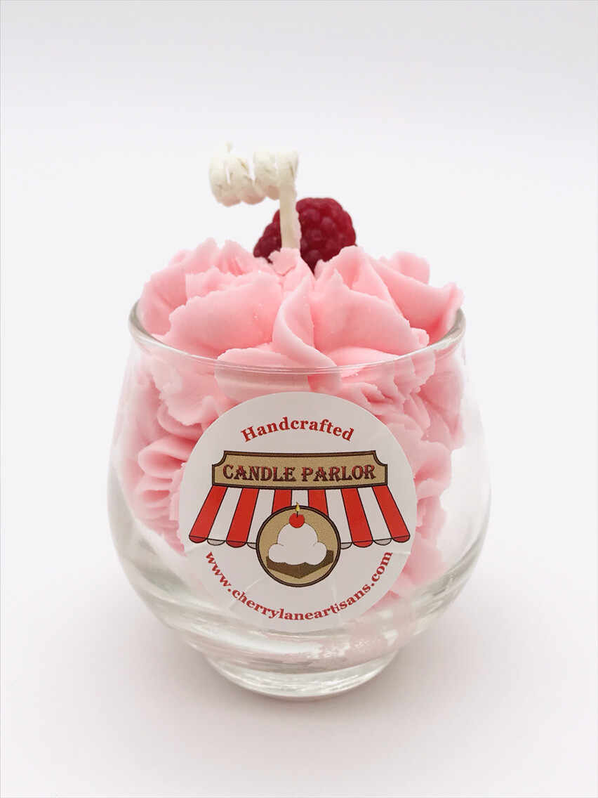 Raspberry Scented Sundae Candle, Globe