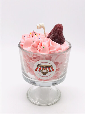 Strawberry Scented Ice Cream Candle, MD Sundae
