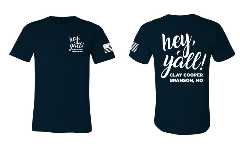 Hey Y’all Shirt  (pink, light blue, navy, tan, green)