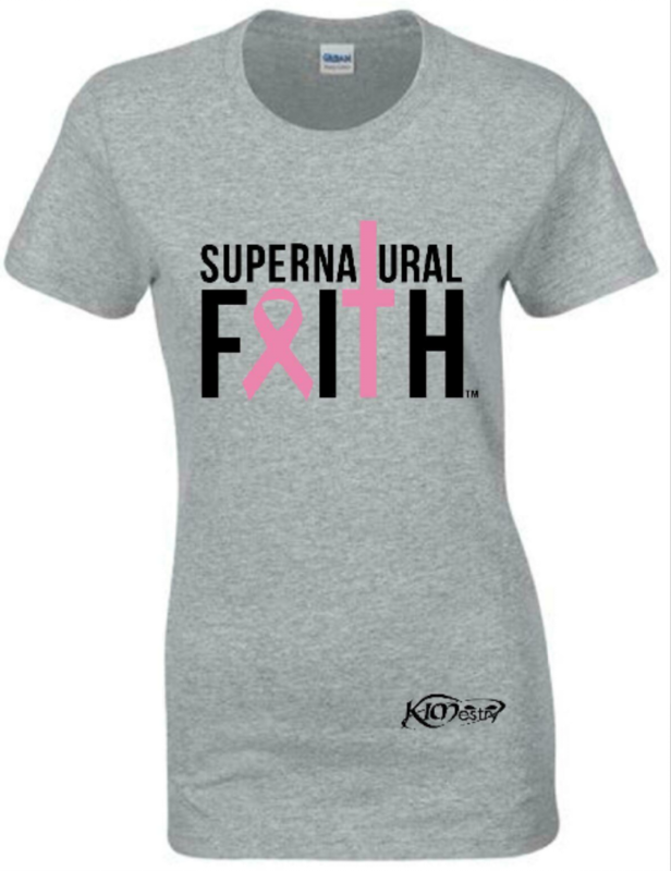 Breast Cancer Awareness Supernatural Faith T-Shirt (Gray)  - GROUP RATE ONLY *Only Available In October