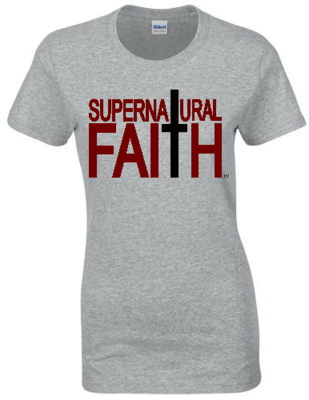 Supernatural Faith T-Shirt (Garnet & Black on Gray) - GROUP RATE ONLY