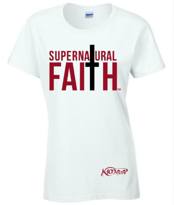 Supernatural Faith T-Shirt (Garnet & Black on White) Supernatural Faith T-Shirt (Garnet & Black on White)