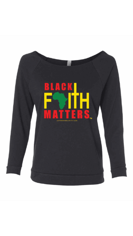 Black Faith Matters(Black) Long Sleeve Shirt - This Shirt Can be worn off the shoulder Black Faith Matters(Black) Long Sleeve Shirt - This Shirt Can be worn off the shoulder