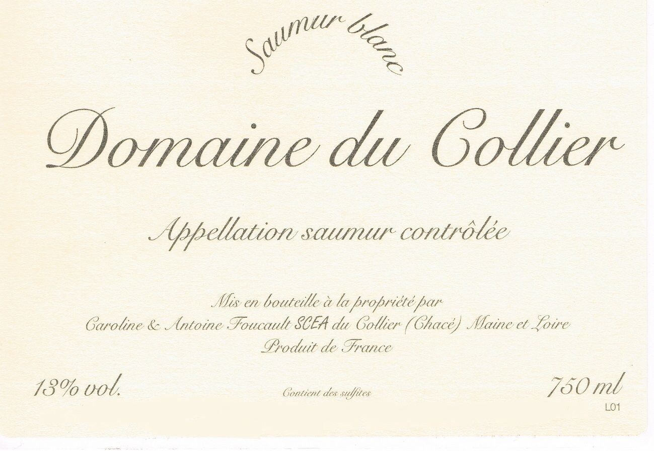 Domaine Collier Saumur Blanc 2019 - Loire Valley, France