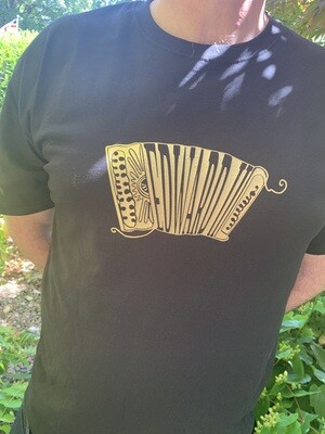 Black and Gold Melodeon Logo T-Shirt