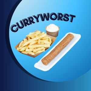 Curryworst met frietjes