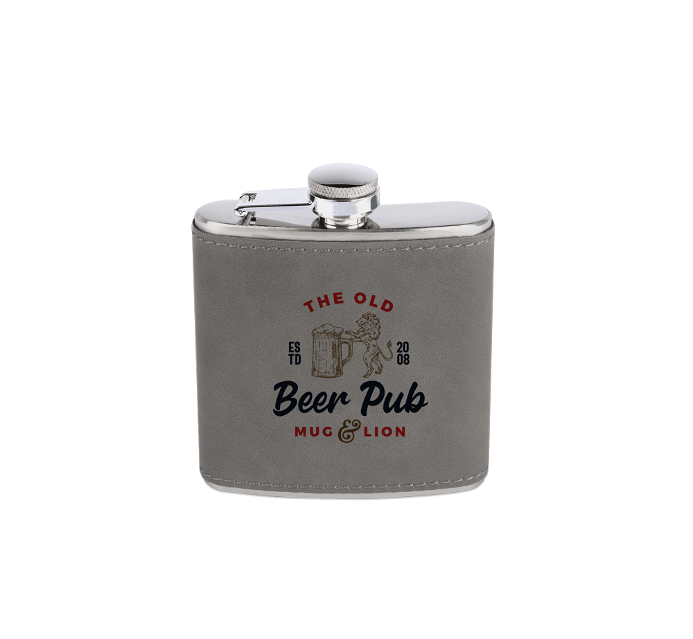 6 oz Leatherette Flask