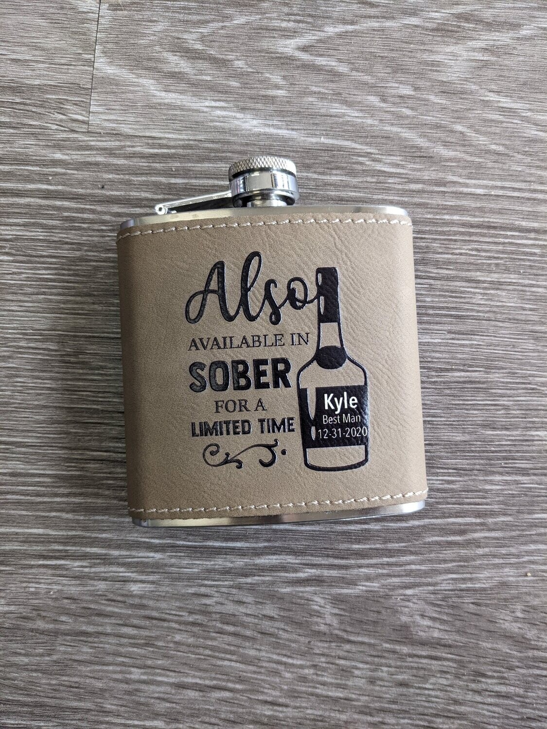6 oz Leatherette Flask