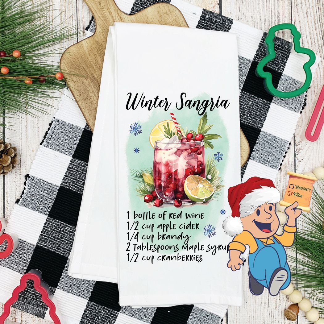 Christmas Cocktails Tea Towel Christmas Cocktails Tea Towel