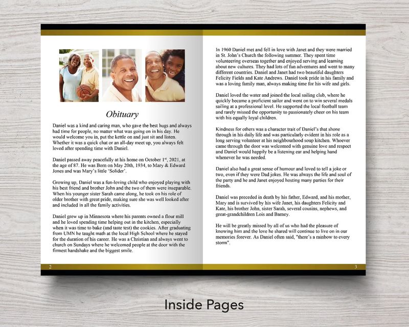 Single sheet obituaries
