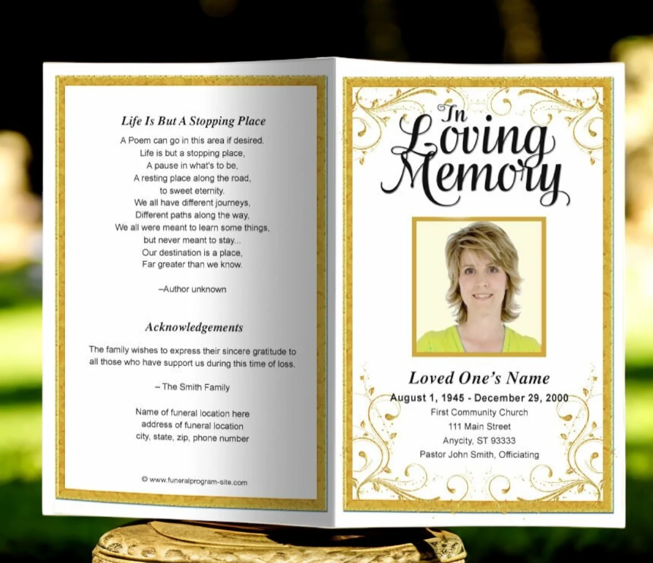 Single sheet obituaries