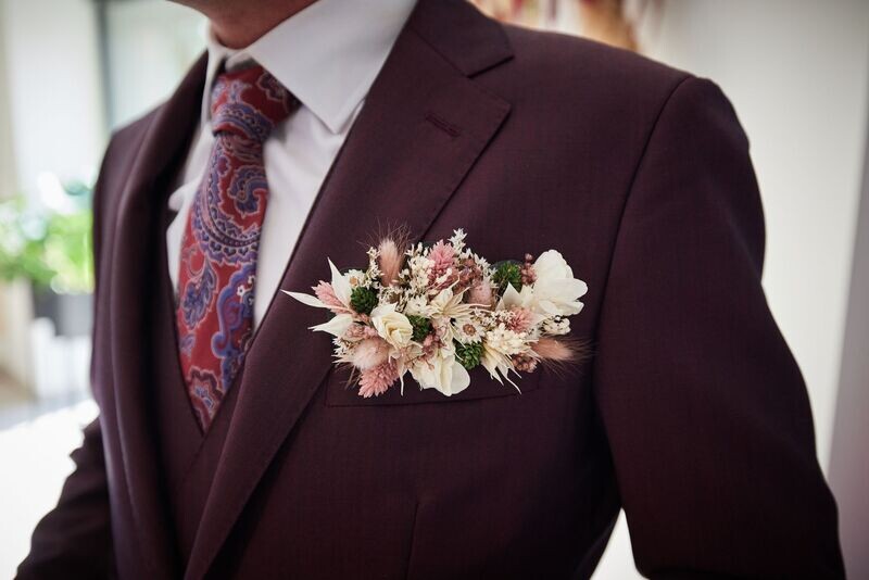 Corsage op Houten plankje