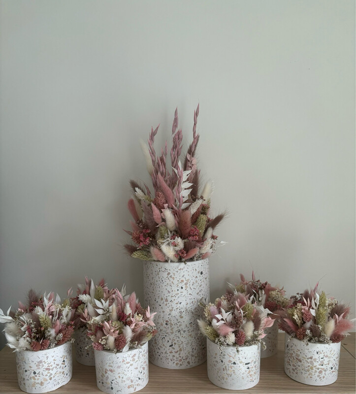 Terrazzo bloemstuk klein
