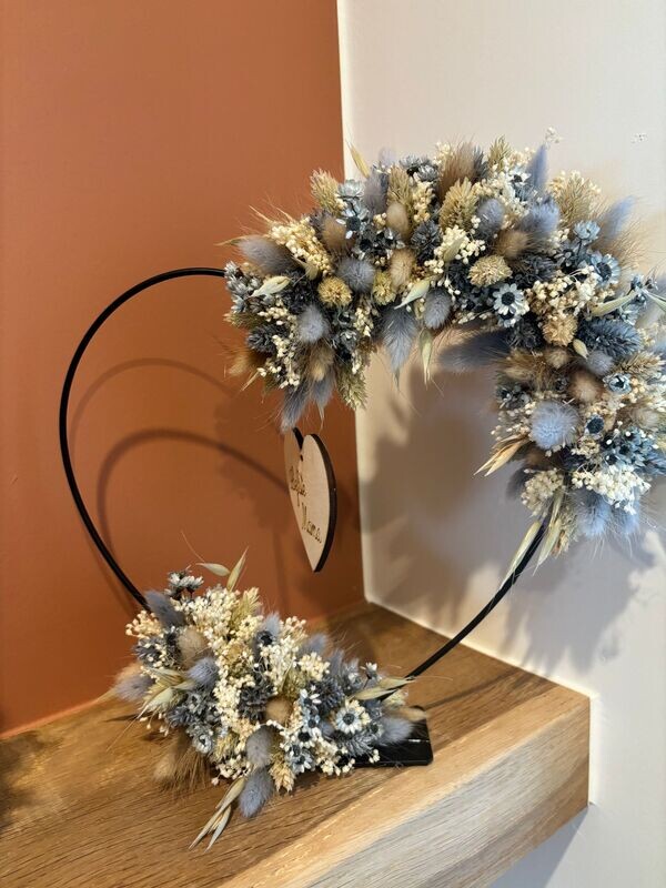 Flowerhart  Blyon met houten hartje