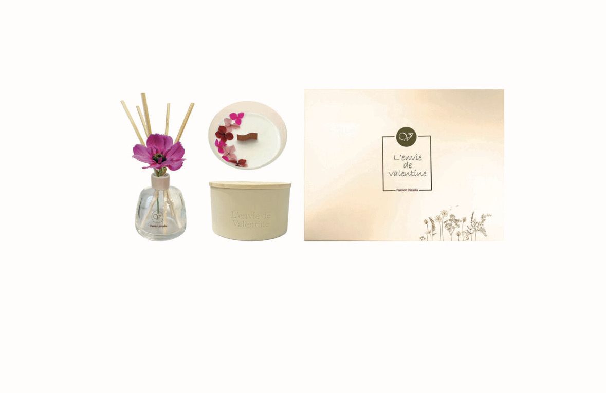 Cadeaubox geurkaars geurstokjes Passion Paradis