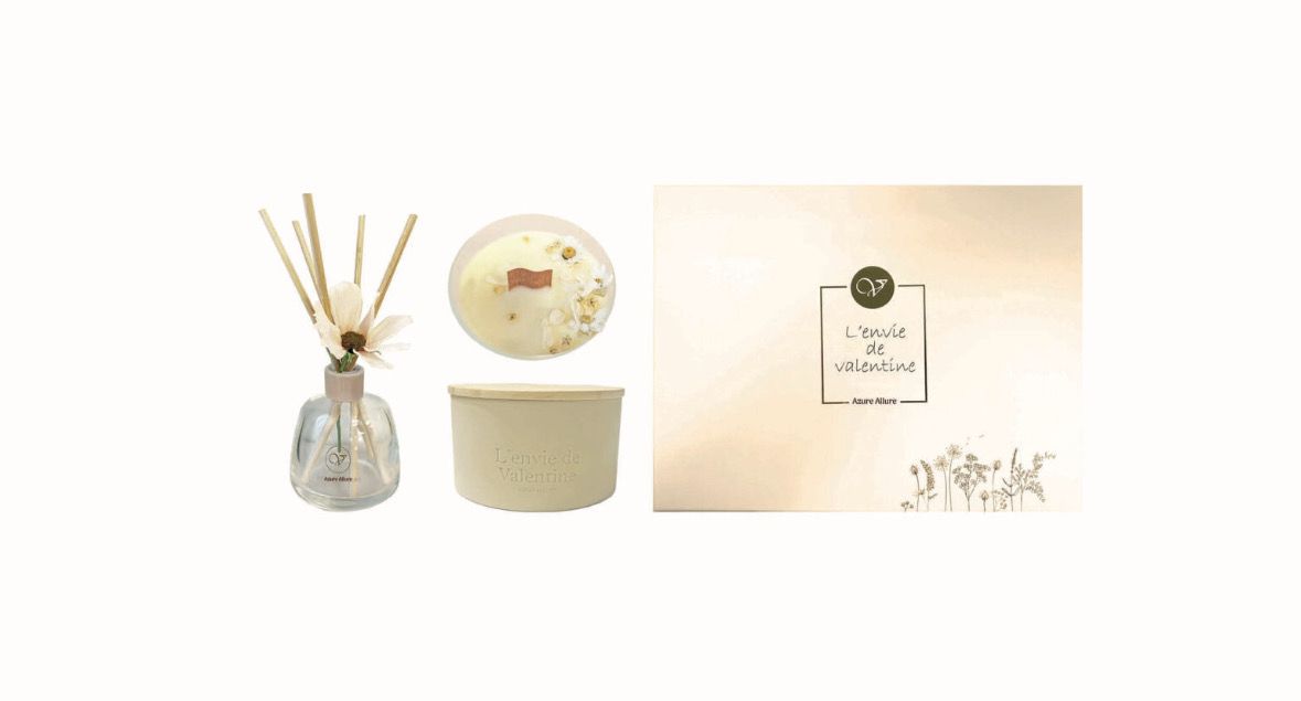 Cadeaubox geurkaars geurstokjes Azure Allure 
