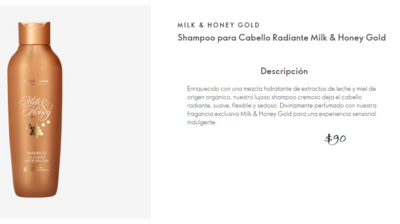 Shampoo Milk &amp;Honey Gold